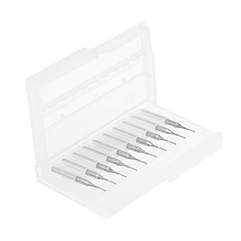 sourcing map 10Pcs 0.7mm Carbide End Mill Engraving Milling Cutter