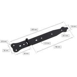 KOTARBAU® Set of 2 Shutter Hinges 270 mm Narrow Gate Hinge Stylish Door Hinge of Highest Quality Throw Hinges Cross Hangers Garden Gate Hinge