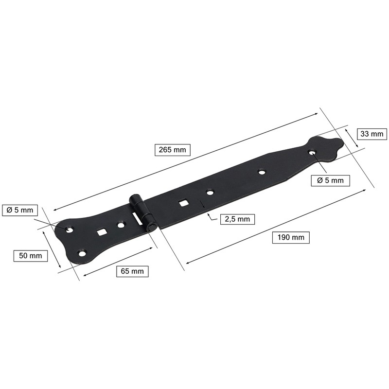 KOTARBAU® Set of 2 Shutter Hinges 270 mm Narrow Gate