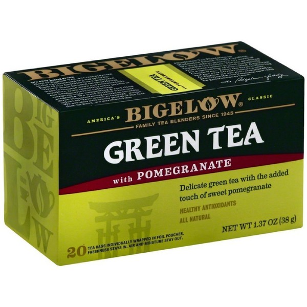 Bigelow Tea Green with Pomegranate 20 Bags (Pack of 3)