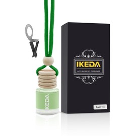 Ikeda Car Air Freshener: Hanging Car Smell Air Freshener | 10ml Hanging Decoration | 45days Long Lasting Fragrance | With Clip | For Auto Home | 1pcs (10ml x1pcs, Green tea)