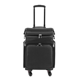 GDAE10 Makeup Train Case, Rolling Professional Soft Sided Makeup Case Trolley, Travel Cosmetic Organizer,Salon Barber Case Traveling Cart