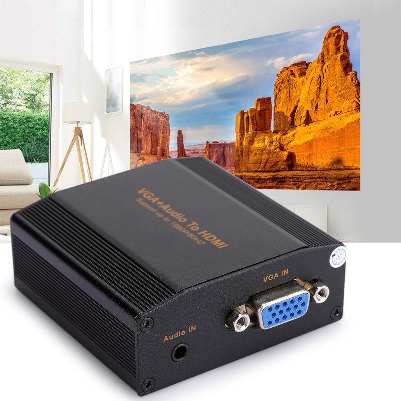 VGaAudio to HDMI 1080P Portable Audio Converter Convertor Adaptor Equipment