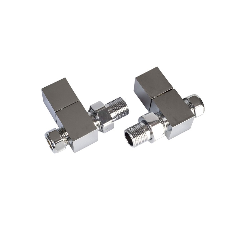 London Taps Square Straight Radiator Valve, Standard 15mm Connection, Chrome