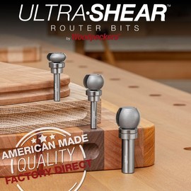 Ultra-Shear Finger Grip Groove Router Bit, 1/4 SH, 3/4" Boards, Template Pattern Bearing, Great for Serving & Cutting Boards, USA Made - US2075FGGR