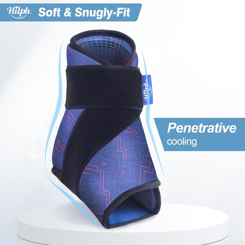 Hilph Ankle Ice Pack Wrap for Swelling & Sprained, Flexible