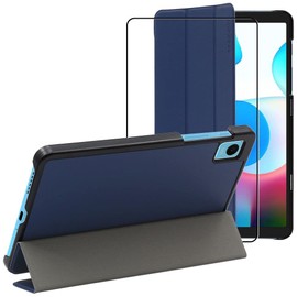 ebestStar - Case for Realme Pad mini 8.7 (2022), Slim Smart Cover (Ultra Thin), Protective Case, Stand Case Cover, Dark Blue + Tempered Glass Protection