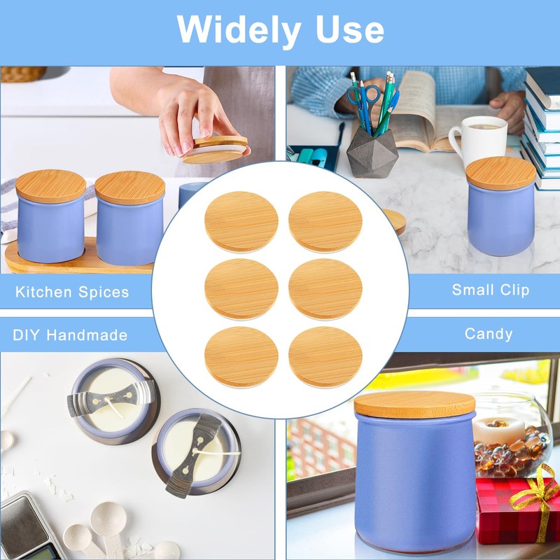 Yogurt Jar Lids for La Fermiere - 6pack Bamboo Jar