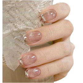 Herbeluemily Nail Tip, Press-On Nail, Handmade Magnet, False Nails, French Nails, 10 Pieces