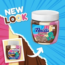 Nucita Trisabor Spreadable, Creamy Candy Chocolate, Vanilla and Strawberry 12.35 Oz Jar, Pack of 1