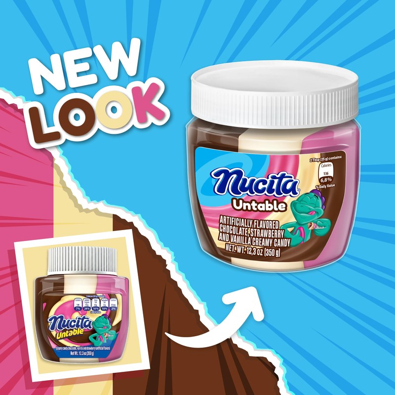 Nucita Trisabor Spreadable, Creamy Candy Chocolate, Vanilla and Strawberry 12.35