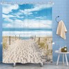 Riyidecor Beach Coastal Ocean Shower Curtain Seaside Seashore Scenery Landscape
