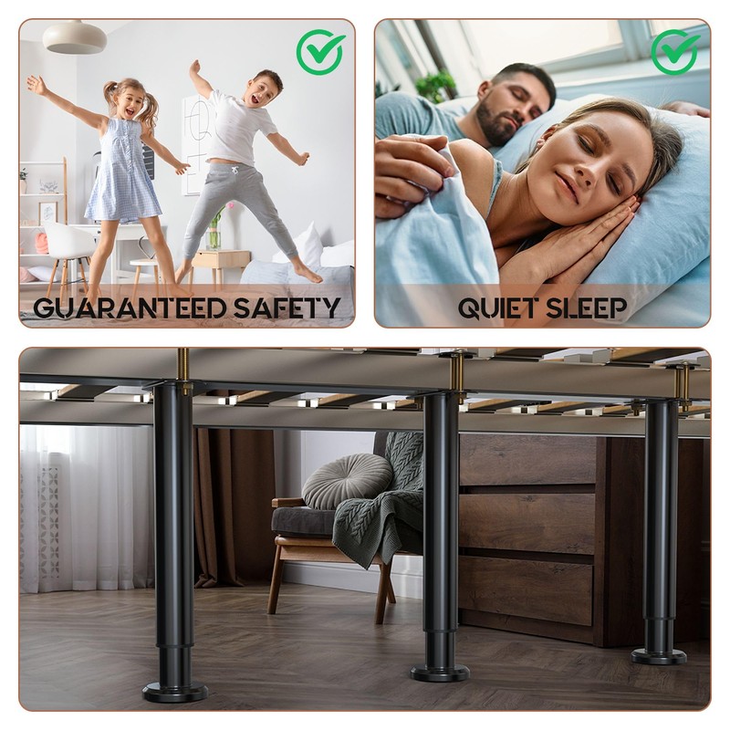 YUEYIN 4Pcs Adjustable Height Bed Frame Support Leg, Extra Sturdy