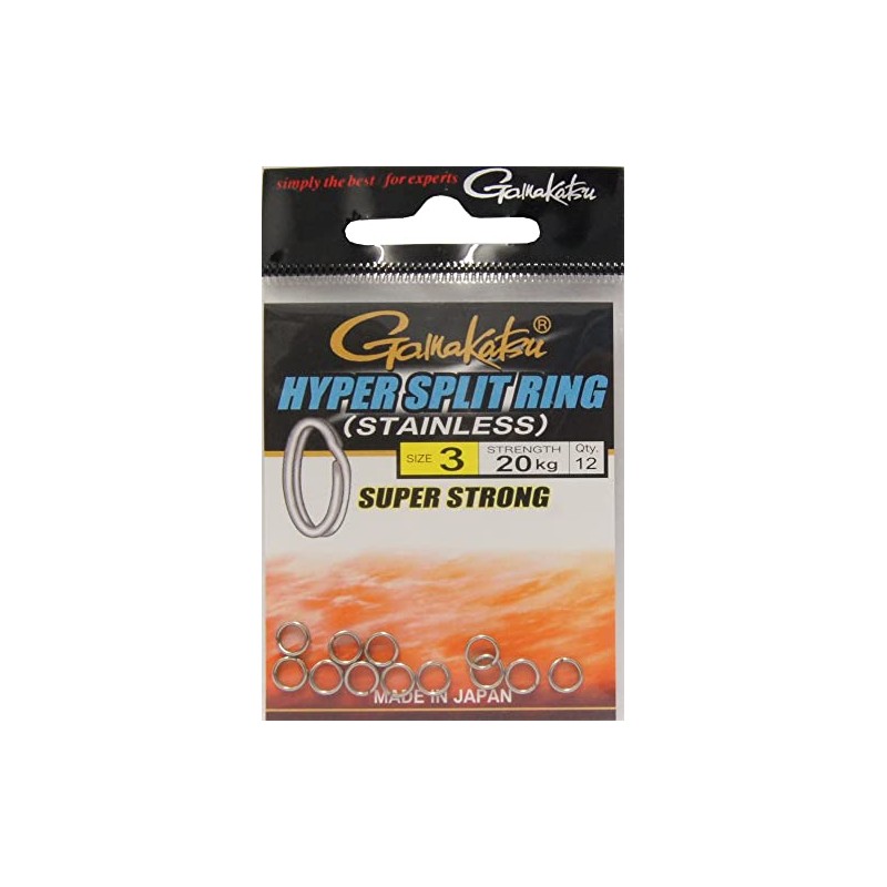 Gamakatsu Hyper Split Ring Black Nickel Spring Rings Size:3 (EU)