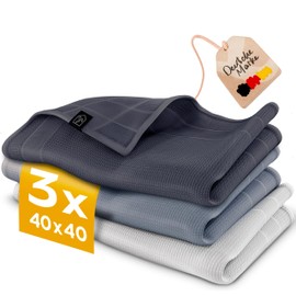 Homety Microfibre Cloths 40 x 40 Cleaning Cloths, Window Cleaning Cloths, Streak-Free, Lint-Free Magic Cloths, Cleaning Cloths, Set of 3 Magic Microfibre Cloths