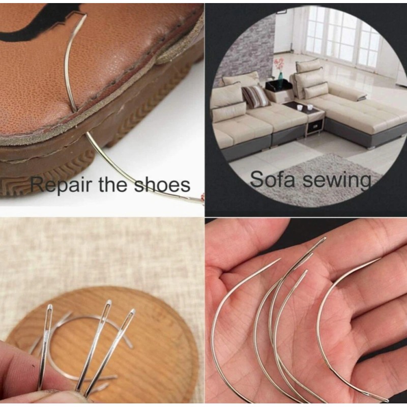 Unbranded Curved Heavy Duty Sewing Needles Pack, Great For Leather