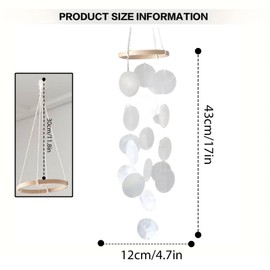 LUMOOM Shell Wind Chimes, Boho Decorative Shell Dream Catcher Garlands, Unique Wonderful Sound, Wind Chime Garden Hanging Decoration for Patio, Lawn, Garden, Circle (White)