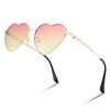 FEISEDY Heart Shaped Polarized Sunglasses Metal Frame Stylish Love Sun