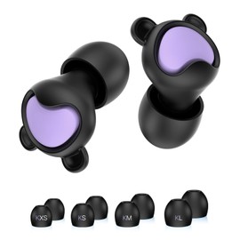 Kids Earplugs (5-12 yrs) – Reusable Small Ear Plugs for Airplane, Focus, Concerts, Socializing, Sports, Travel, Noise Sensitivity - 8 Ear Tips in XS/S/M/L, BK+PL