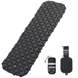 URPRO Camping Sleeping Pad Air Mattress - Inflatable Ultralight Ergonomic Design Compact Airpad Mat Backpacking Hiking Outdoor Activities Black