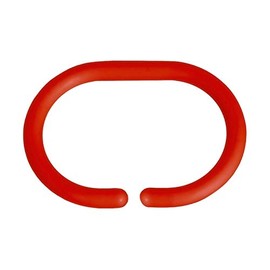 MSV Shower Curtain Rings, Pack of 12, Red, Plastic, Suitable for All Standard Shower Curtain Rails