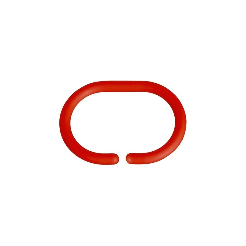 MSV Shower Curtain Rings, Pack of 12, Red, Plastic, Suitable