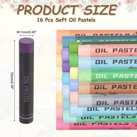 sourcing map Soft Oil Pastels, Oil Pastel Crayons Vibrant Color Blendable Art Supplies for Painting Drawing Blending Painting Artists Beginners Professional(Purple, Pack of 16)