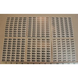 AP Automatic Products snack vending machine price labels - from $.50 to $1.00