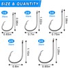 100pcs Circle Hooks Saltwater Fishing Hooks Kit High Carbon Steel