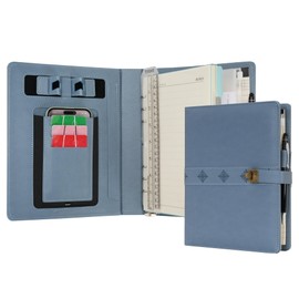 Wason Vintage Leather Journal - A5 PU Leather Diary with Pen, Lined Refillable Pages - Removable Ring Binder Portfolio Clipboard Writing Notepad, Elegant Notebook Planner for Men & Women, Business