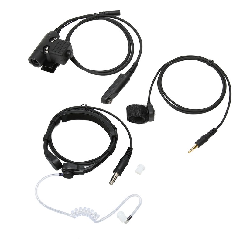 Throat Mic Headset 7.1mm Plug with PTT Adapter Push to