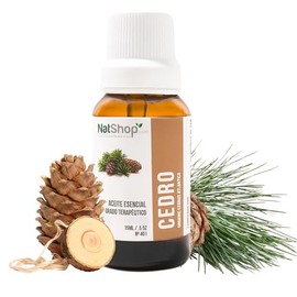NATSHOP | Aceites Esenciales - Aceite Cedro para Difusor de Aceites Esenciales y Cuidado Personal | Aromatizante para Hogar Natural Aromaterapia Humidificador - Variedad de Aromas Skin Care 15ml
