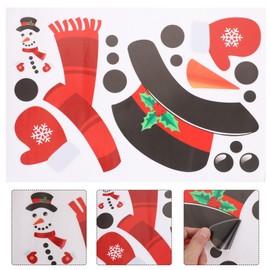 MAGICLULU 1 Set Snowman Window Clings Decal Stickers Snowman Christmas Holiday PVC Wall Refrigerator Stickers for Xmas Home Decorations