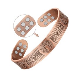 Jeracol Jeracol Copper Bracelet for Men Women,18pcs Strength Magnets Copper Magnetic Bracelets, Brazaletes Jewelry with Gift Box