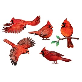 WIRESTER Decal Vinyl Wall Stickers Decoration for Home Office Living Room Wall Bathroom, Red Cardinal Birds