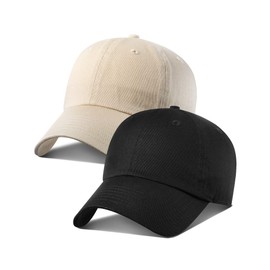 GADIEMKENSD 2 Packs Ultra Curved Brim Plain Baseball Cap Mens Womens Unstructured Dad Hat Breathable Cotton Sun Blank Hats for Golf Cycling Sports Working Tennis Running Black, Khaki