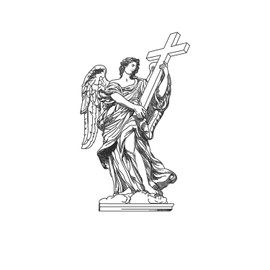 kobench Cool Temporary Tattoos,Winged Angel A Cross - K78 Design,Waterproof,Easy-to-Apply,Long Lasting 1-2 Weeks, Plant-Based,Wings Tattoos