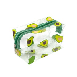 ZMZZ Cute makeup bag, transparent portable makeup bag, waterproof toiletries storage bag, large capacity pen bag (Avocado)