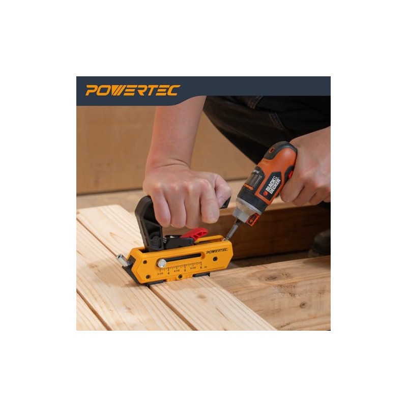 POWERTEC Edge Deck Screw Jig with 3 Board Spacing Options,