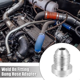 X AUTOHAUX 4pcs Car 6AN Male Weld on Fitting Bung Hose Adapter Fuel Oil