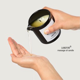 LANGFON LANGFON Tobacco Vanilla Massage Oil Candle for Men, Ultra Hydrating Body Care Body Oil Candle, 8.1oz