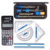 KAPEK Scientific Calculator + Math Set for Schools | 2-Line