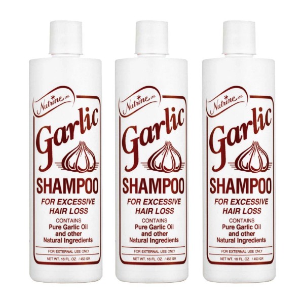 Nutrine Garlic Shampoo For Excessive Hair Loss 16oz - 3