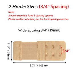 BienBion Women's Bra Extender 2 Hook Bra Extenders 2 Hooks Bra Strap Extender Bra Extensions(3/4")