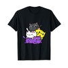 Kawaii Cat Pile Nonbinary Pride T-Shirt