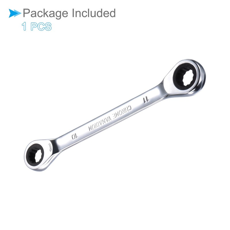 CoCud Double Box End Reversible Ratcheting Wrench, Metric 10 by