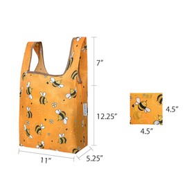 Bowbear Fun & Foldable Small JoliBag Reusable Shopping Bag, Bees
