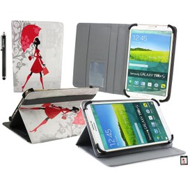 Emartbuy Universal 9.7 Inch - 10.8 Inch Elegant Lady Multi Angle Folio Wallet Case Cover With Card Slots and Stylus Pen Suitable for Selected Devices Listed Below