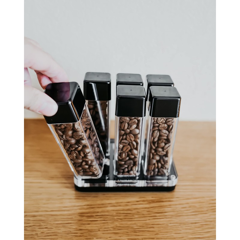 Normcore 6 Tubes Coffee Bean Cellars with Stand & Hopper