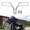 Chrome 8mm 10mm Motorcycle Oval Rearview Mirrors Compatible with Harley
